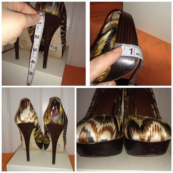 Aldo Ikat Print Platform Heels – Size 38 US 7.5–8 Stiletto 5” with 1.5” Platform - Picture 4 of 5
